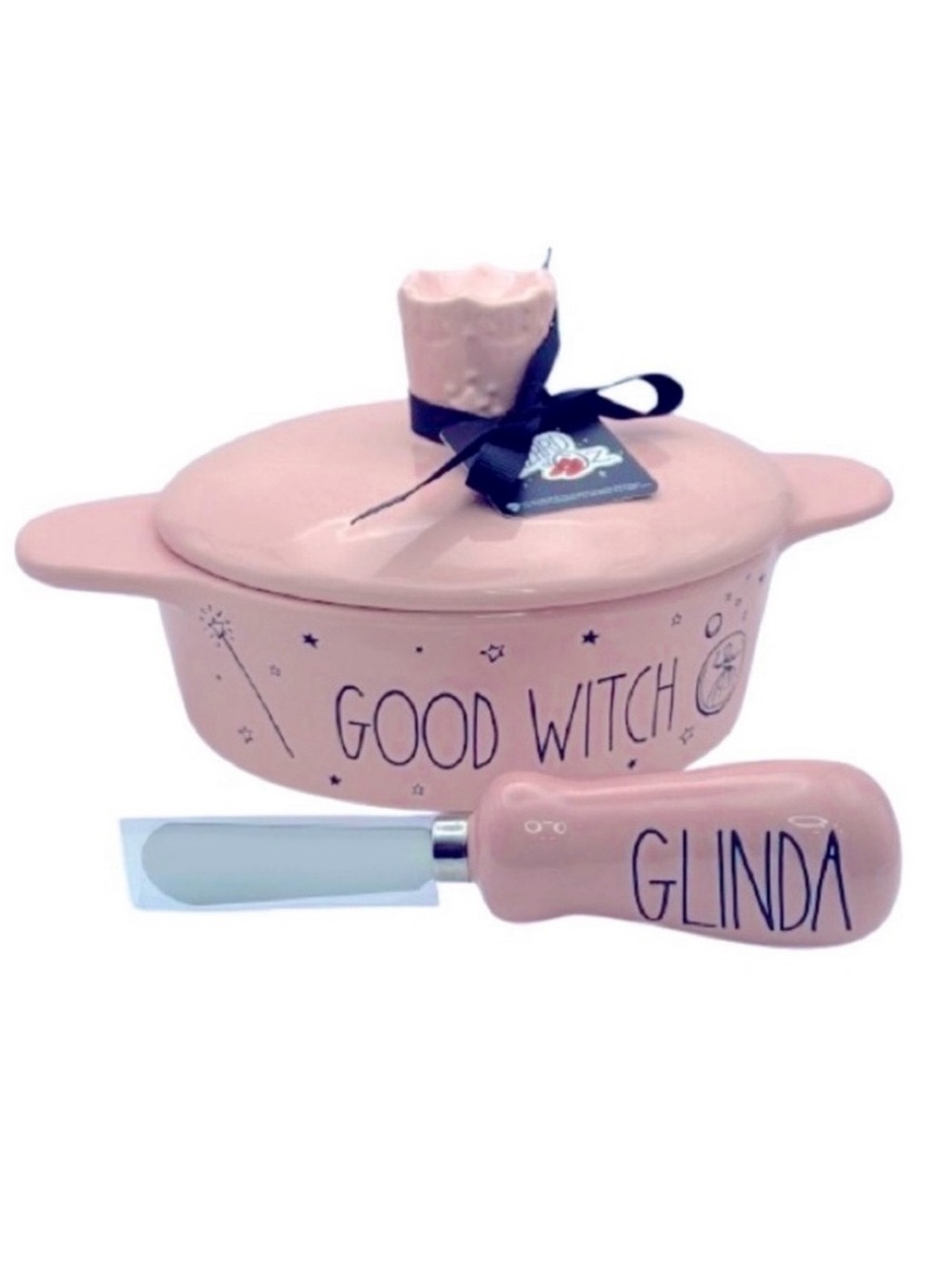 🆕- Rae Dunn- Wizard of Oz “Glinda the Good Witch” Brie Baker and Knife Set.